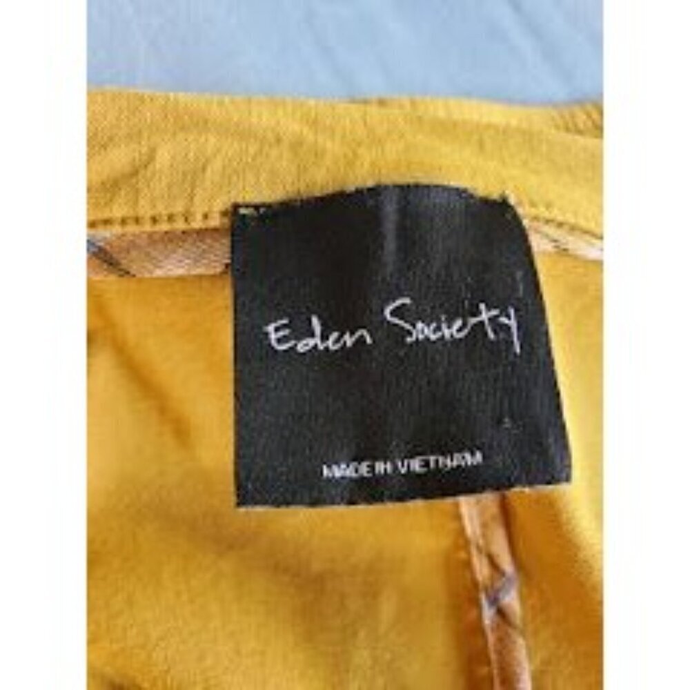 Eden Society Womens Mustard Yellow Drawstring Cinch Waist Jacket XL - Picture 3 of 10